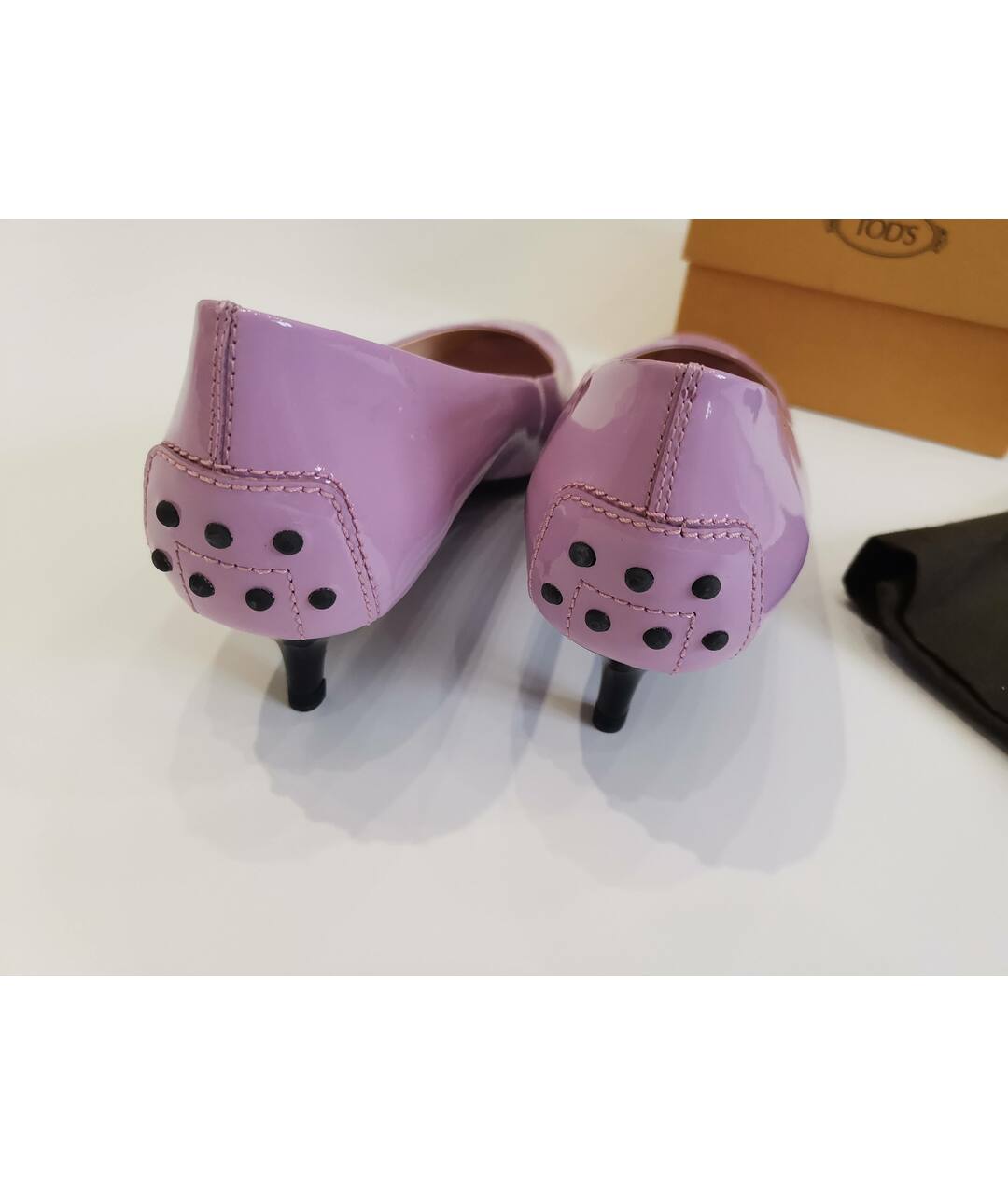 TOD'S Фиолетовые туфли из лакированной кожи, фото 4